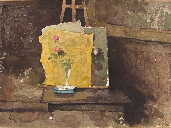 Henri Joseph Harpignies A Corner Of A Studio By Henri Joseph Harpignies