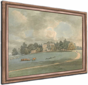 A Country House With Figures On The Drive By Samuel Davis