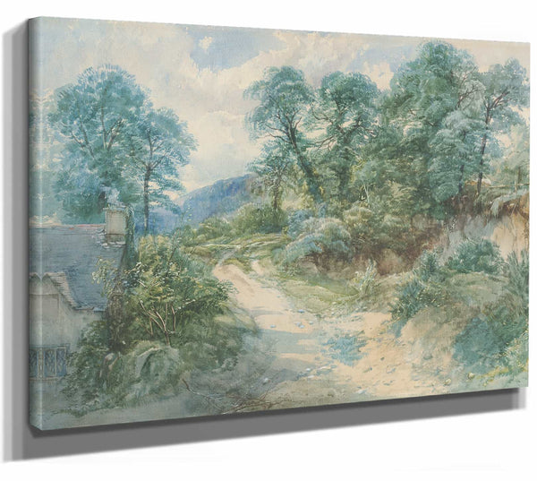 John Middleton 14" x 11" / Stretched Canvas Wrap A Country Lane By John Middleton