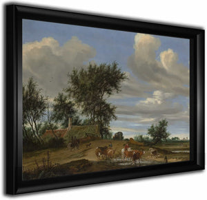 A Country Road By Salomon Van Ruysdael