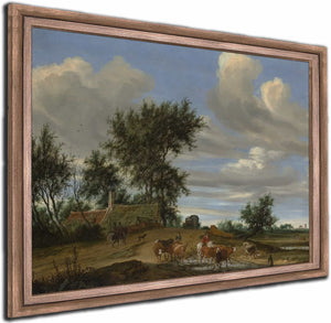 A Country Road By Salomon Van Ruysdael