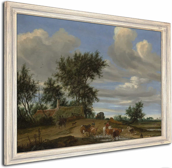 A Country Road By Salomon Van Ruysdael