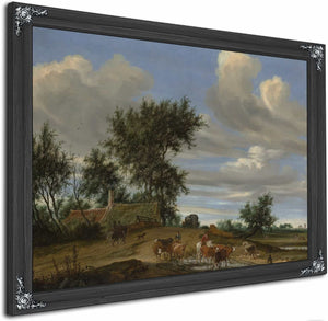 A Country Road By Salomon Van Ruysdael