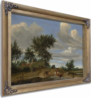 A Country Road By Salomon Van Ruysdael