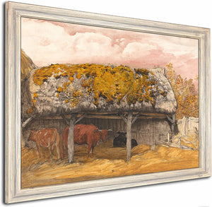 A Cow Lodge With A Mossy Roof By Samuel Palmer