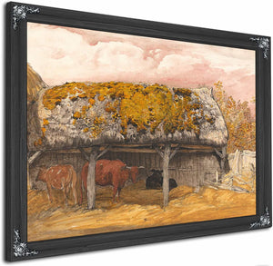 A Cow Lodge With A Mossy Roof By Samuel Palmer