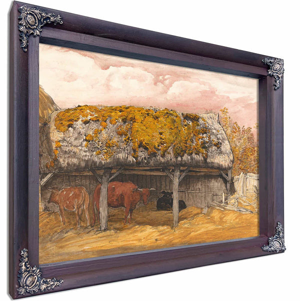 A Cow Lodge With A Mossy Roof By Samuel Palmer