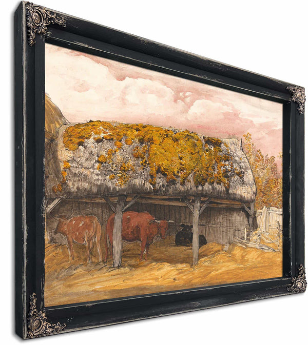 A Cow Lodge With A Mossy Roof By Samuel Palmer