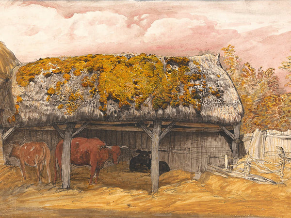 Samuel Palmer A Cow Lodge With A Mossy Roof By Samuel Palmer