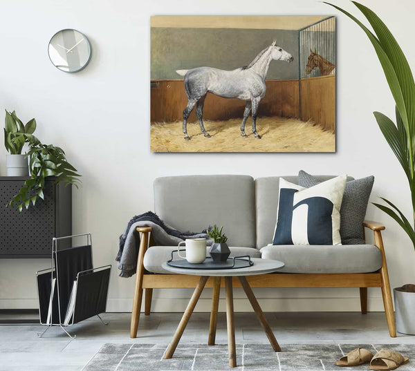 Julius Von Blaas A Dappled Grey Horse By Julius Von Blaas