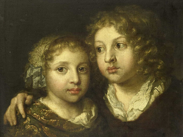 Caspar Netscher A Daughter And A Son Of The Artist By Caspar Netscher