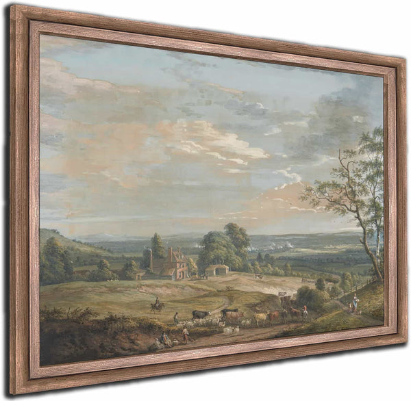 A Distant View Of Maidstone From Lower Bell Inn Boxley Hill By Paul Sandby 1