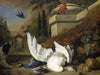 Jan Weenix A Dog With A Dead Goose And Peacock By Jan Weenix