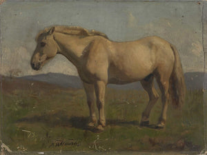 Adolph Tidemand A Dun Horse By Adolph Tidemand