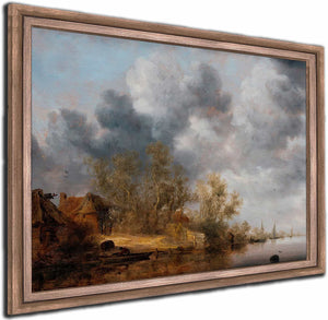 A Dutch Riverbank By Salomon Van Ruysdael