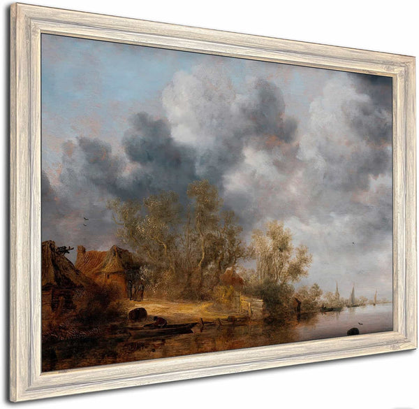 A Dutch Riverbank By Salomon Van Ruysdael