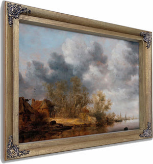 A Dutch Riverbank By Salomon Van Ruysdael