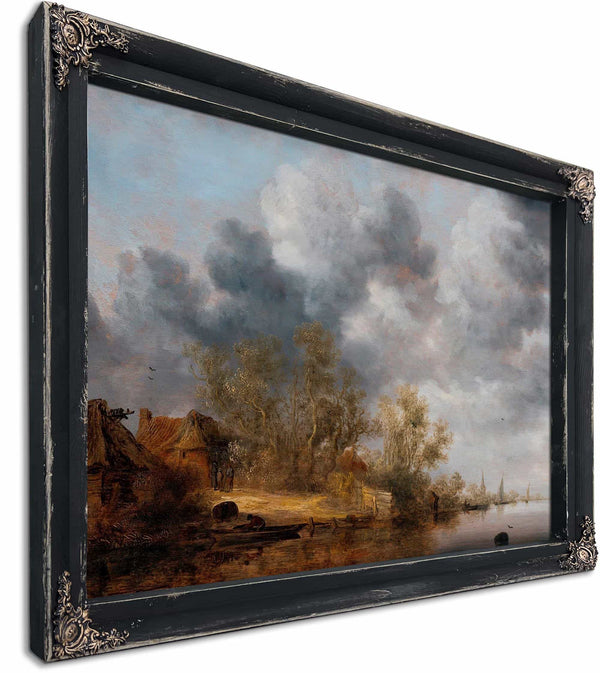 A Dutch Riverbank By Salomon Van Ruysdael