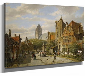 A Dutch Street By Willem Koekkoek