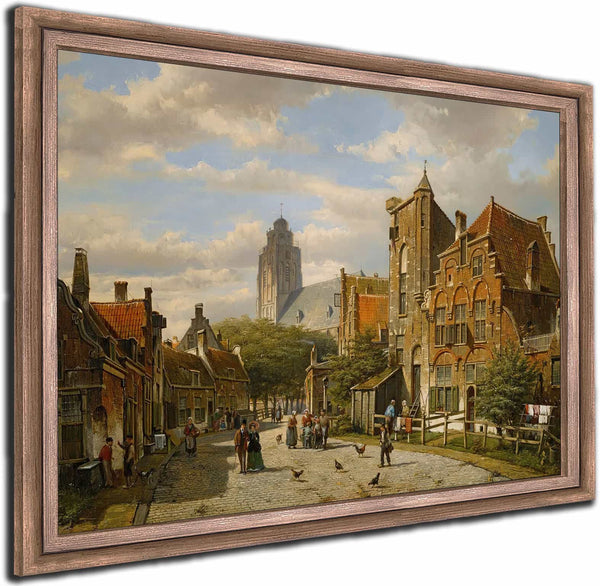 A Dutch Street By Willem Koekkoek