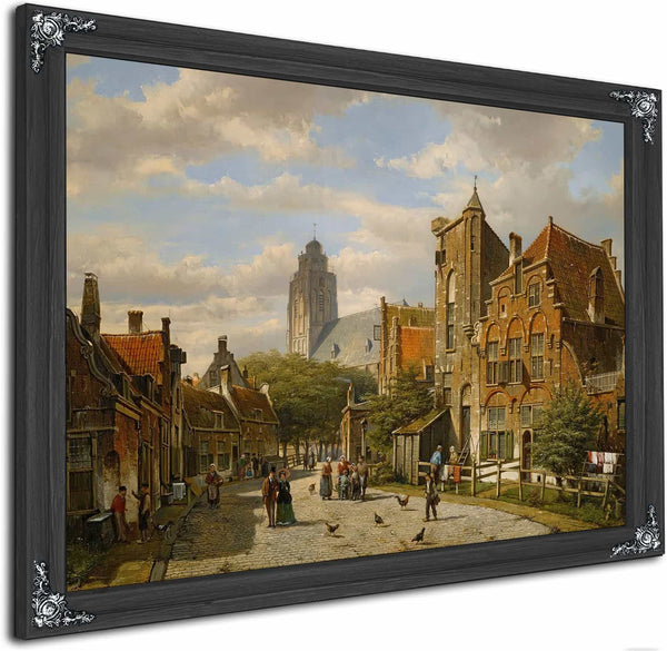 A Dutch Street By Willem Koekkoek