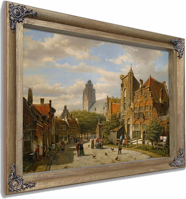 A Dutch Street By Willem Koekkoek