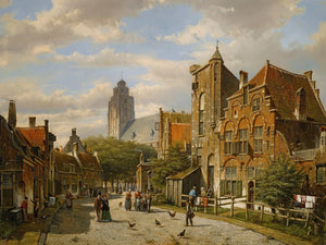 Willem Koekkoek A Dutch Street By Willem Koekkoek