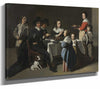 Le Nain Family 14" x 11" / Stretched Canvas Wrap A Family Meal By Le Nain Family
