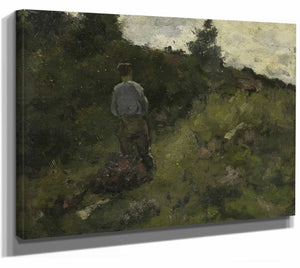 A Farmer Walking Along The Fringe Of A Wood By Richard Nicolaus Roland Holst