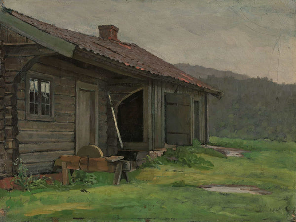 Jacob Gloersen A Farmhouse In Summer Rain By Jacob Gloersen