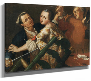 A Fight During A Card Game By Neapolitan School