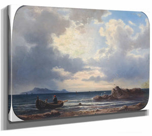 A Fishing Boat On The Shore With Seagulls By Johann Rudolf Rapp