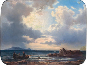 Johann Rudolf Rapp A Fishing Boat On The Shore With Seagulls By Johann Rudolf Rapp