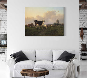 Jan Bedijs Tom A Flat Landscape With Cattle By Jan Bedijs Tom