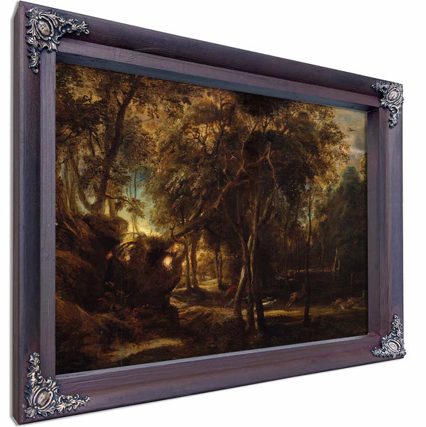 A Forest At Dawn With A Deer Hunt By Peter Paul Rubens