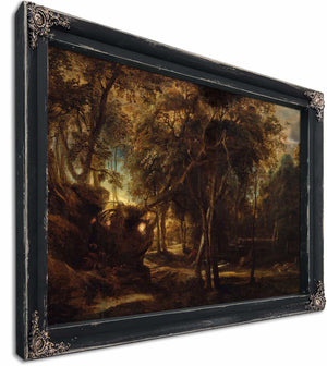 A Forest At Dawn With A Deer Hunt By Peter Paul Rubens