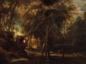 Peter Paul Rubens A Forest At Dawn With A Deer Hunt By Peter Paul Rubens