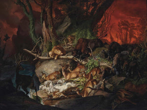 Johann Friedrich Wilhelm Wegener A Forest Fire North America By Johann Friedrich Wilhelm Wegener