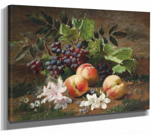 Henri Rousseau 14" x 11" / Stretched Canvas Wrap A Forest Still Life With Peach And Grapes By Henri Rousseau