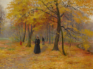 Carl Carlsen A Forest Walk In Autumn By Carl Carlsen