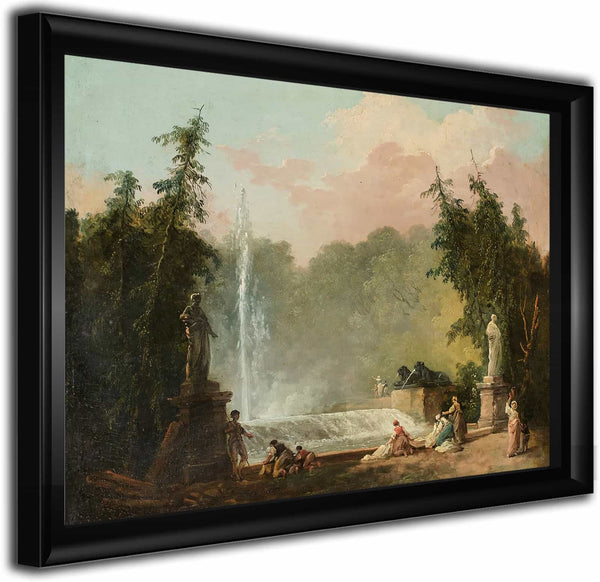 A Fountain In A Park By Hubert Robert