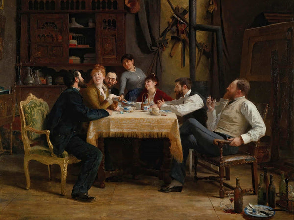 Fernand Cormon A Friends Lunch By Fernand Cormon