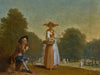 Pieter Angillis A Fruitseller And A Man Resting A Park Beyond By Pieter Angillis