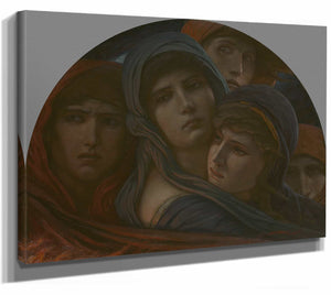 Elihu Vedder 14" x 11" / Stretched Canvas Wrap A Glimpse Into Hell Or Fear By Elihu Vedder