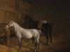 Jacques Laurent Agasse A Grey Pony And A Black Charger In A Stable By Jacques Laurent Agasse
