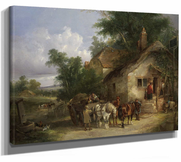 A Halt At The Inn By William Shayer