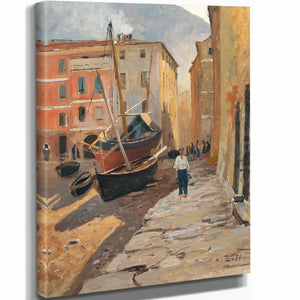 Alfred Zoff A Harbour On The Riviera By Alfred Zoff 1