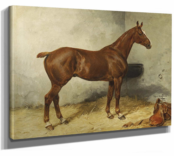 A Horse In A Stable By Julius Von Blaas