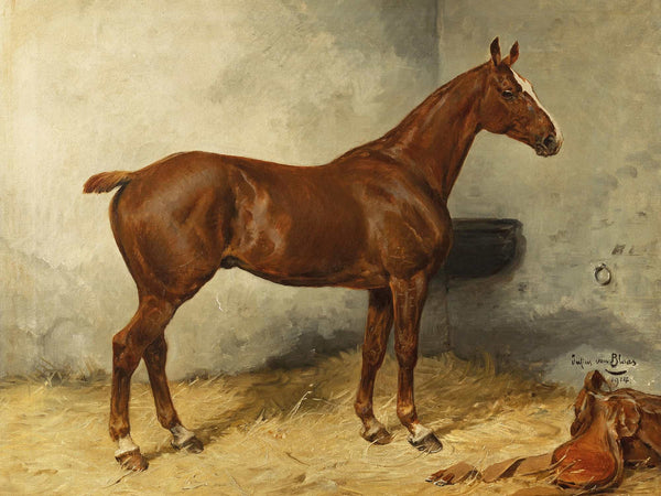 Julius Von Blaas A Horse In A Stable By Julius Von Blaas