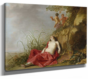 A Hunting Nymph Asleep By Dirck Van Der Lisse